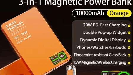 🔋 MagCharge Pro 2.1 شاحن مغناطيسي متنقل يوفر شحن سريع بدون أسلاك، يثبت على الهاتف بسهولة ويتيح استخدام الجهاز أثناء الشحن. A portable magnetic charger that provides fast wireless charging and easily attaches to your phone for convenient use while charging.