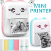 لقطة شاشة 2026-07-03 163056 Compact mini thermal printer without ink, connects via Bluetooth to print notes, photos, and labels from smartphone.