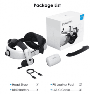 BOBOVR S3 Pro Elite VR Head Strap with 10000mAh Battery & Cooling Fan for Meta Quest 3/3S