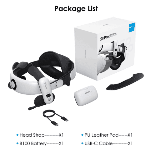 BOBOVR S3 Pro Elite VR Head Strap with 10000mAh Battery & Cooling Fan for Meta Quest 3/3S