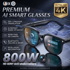 echZone AI Vision Smart Glasses 2026 – نظارات ذكية بالذكاء الاصطناعي مع كاميرا HD وترجمة فورية ومكالمات