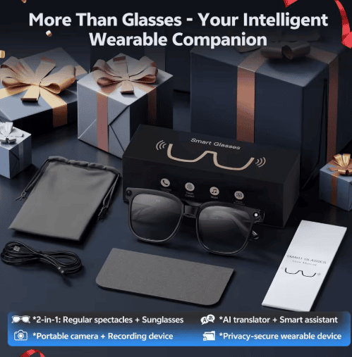 لقطة شاشة 2026-07-08 133705 TechZone AI Vision Smart Glasses 2026نظارات TechZone الذكية بالذكاء الاصطناعي 2026 – كاميرا HD وترجمة فورية